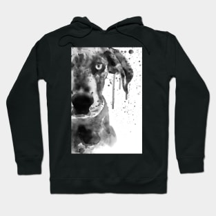 Black And White Half Faced Puppy Hoodie